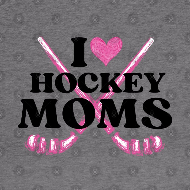 I Heart Hockey Moms White by Illustradise